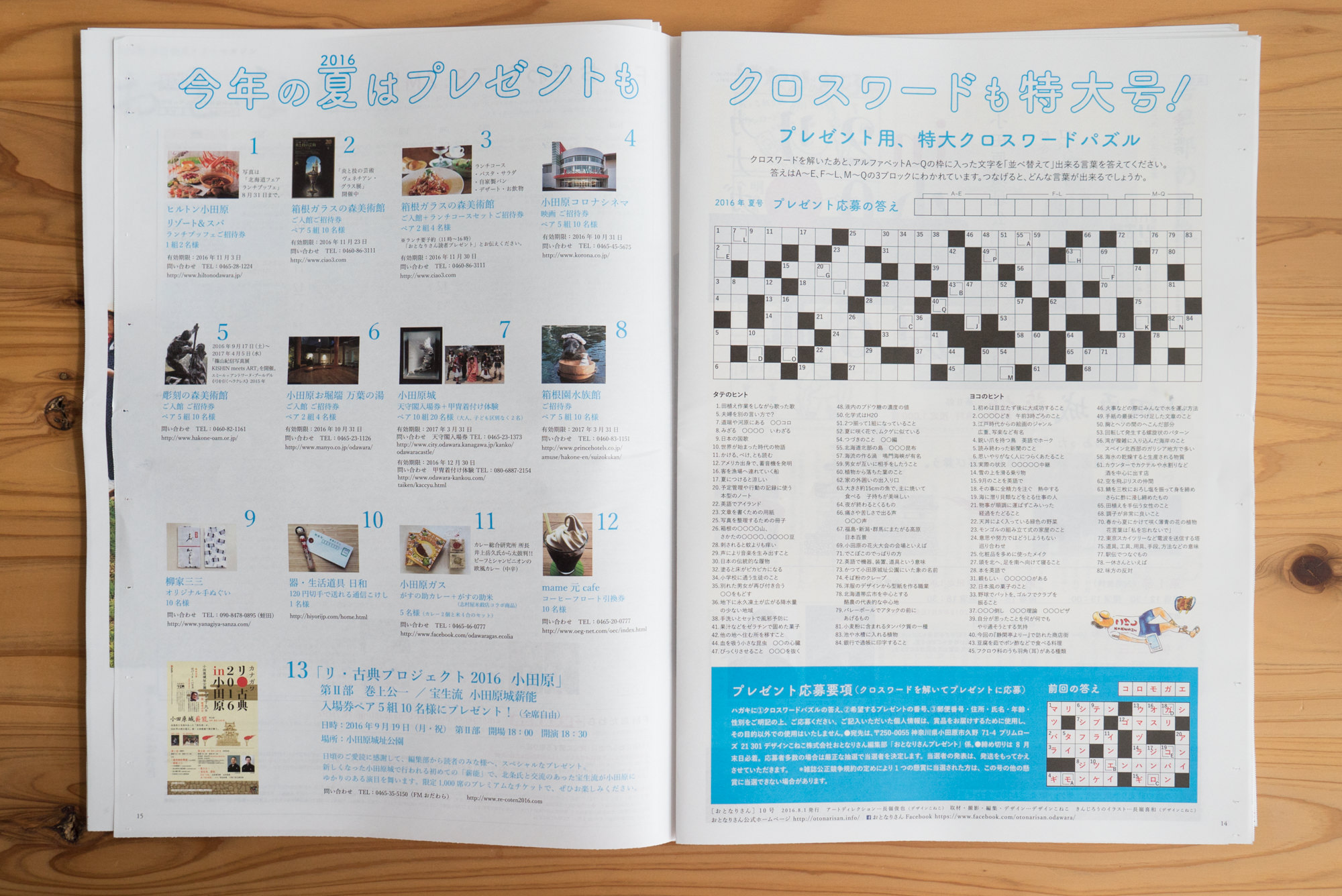 デザインこねこさんが、季刊発行されている小田原回覧板系フリーマガジン「おとなりさん」vol.10